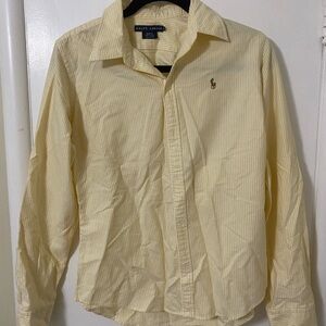 Ralph Lauren Yellow Striped Oxford Button Up Shirt